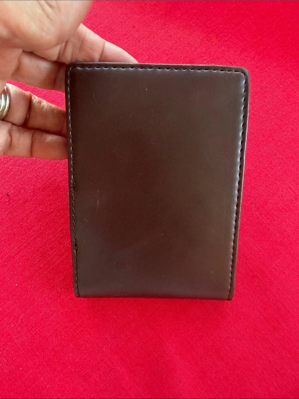 Brown Leather Card Wallet with Money Clip